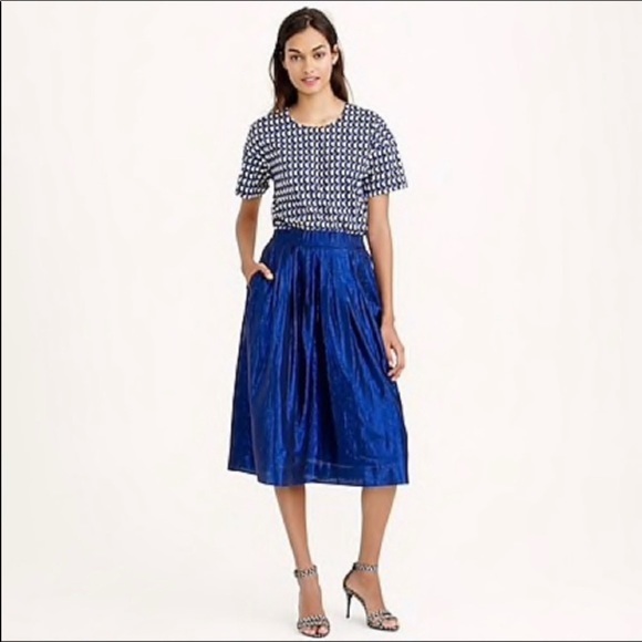 J. Crew Dresses & Skirts - J. Crew Blue Shimmer Pleat Skirt